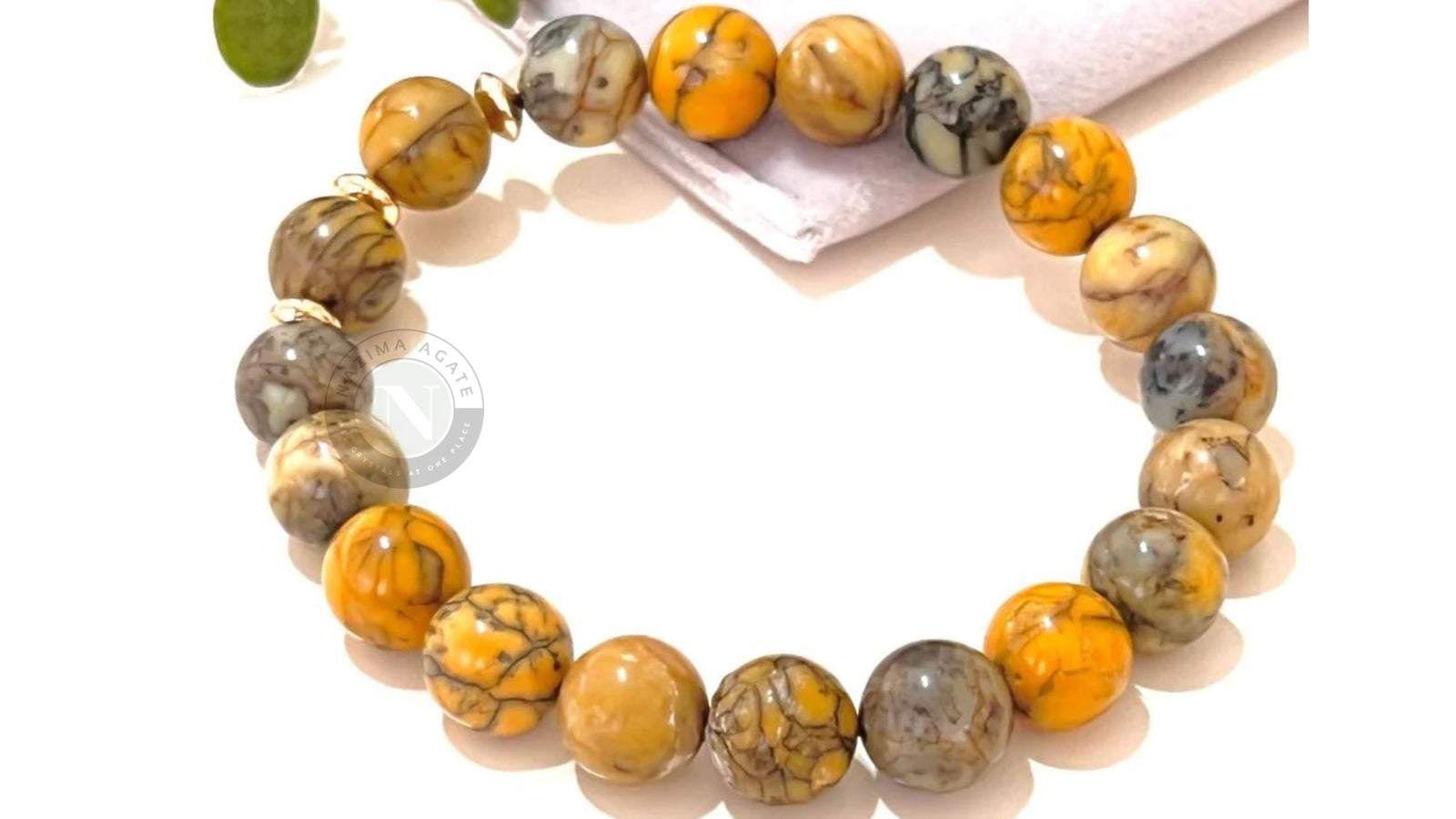 Yellow Dendritic Opal Energy Bracelet