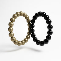Richi Rich Combo- Pyrite and Black Obsidian Bracelet 8MM Wealth & Protection in One