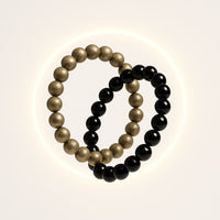 Richi Rich Combo- Pyrite and Black Obsidian Bracelet 8MM Wealth & Protection in One