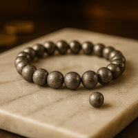 Natural Pyrite Energy Bracelet (8mm) — Magnetize Wealth, Confidence & Protection