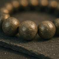 Natural Pyrite Energy Bracelet (8mm) — Magnetize Wealth, Confidence & Protection