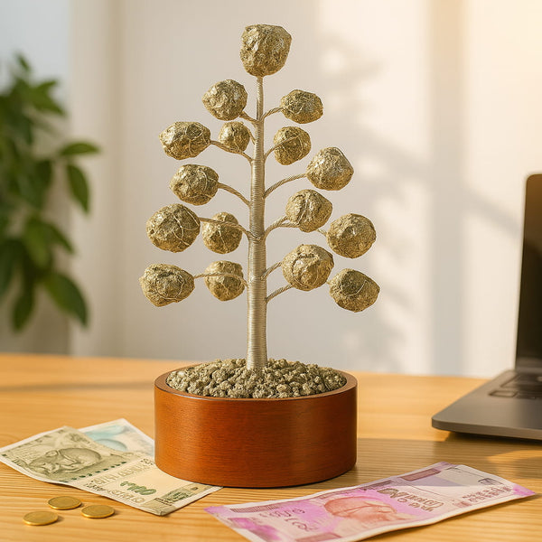 Pyrite Feng Shui and Vastu Wealth Tree placed in southeast corner to attract prosperity and protection