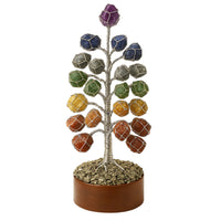 Raw 7 Chakra Healing Crystal Tree handcrafted with natural stones for energy balance and spiritual alignment by Nazima Agate