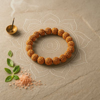 Rudraksha bracelet worn on wrist for meditation, calm and grounding energy — Nazima Agate