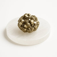 Oval 12 cm selenite crystal charging plate close up