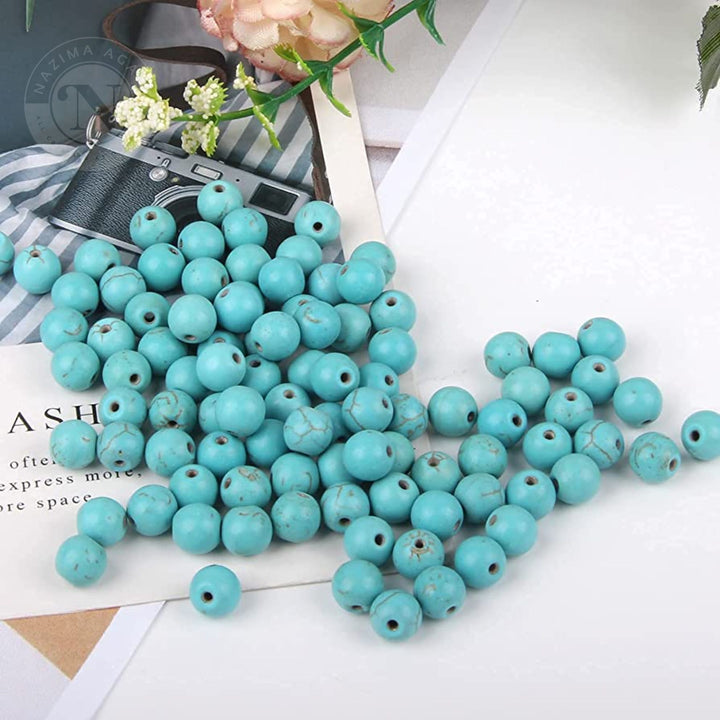 NATURAL TURQUOISE LOOSE BEADS 8MM