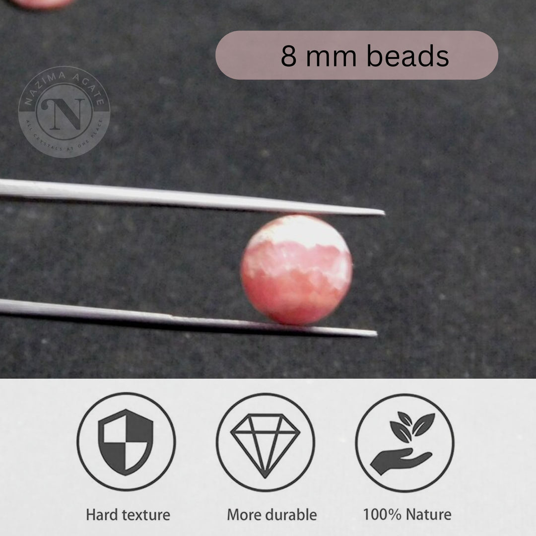 RHODOCHROSITE LOOSE BEADS 8MM