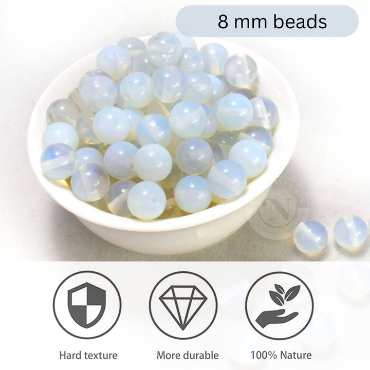 OPALITE MANMADE LOOSE BEADS 8MM