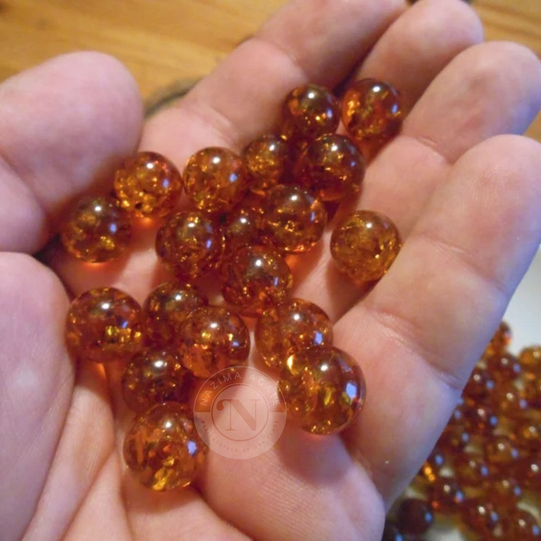 MANMADE AMBER LOOSE BEADS 8MM