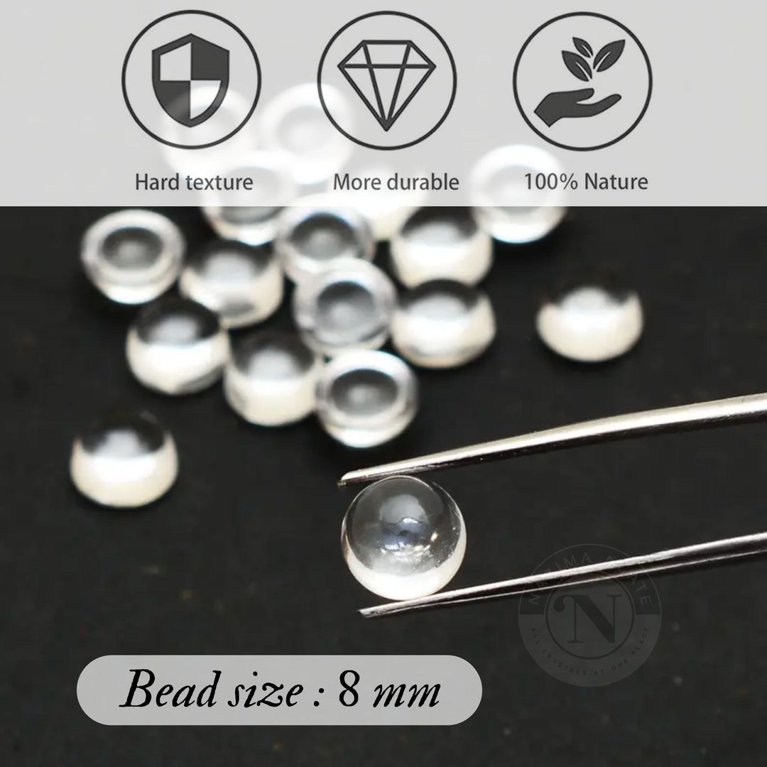 CRYSTAL QUARTZ LOOSE BEADS 8MM