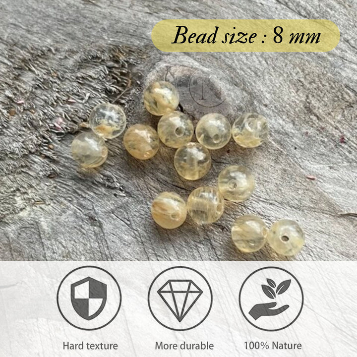 NATURAL CITRINE LOOSE BEADS 8MM