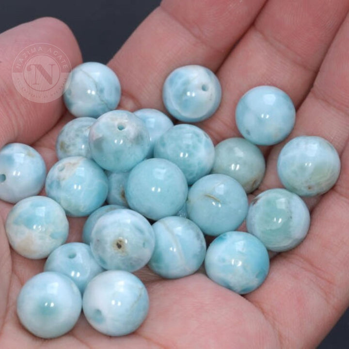 LARIMAR LOOSE BEADS 8MM