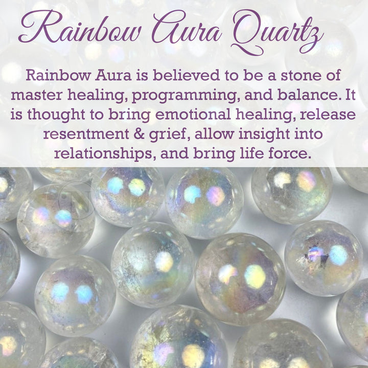 RAINBOW AURA QUARTZ LOOSE BEADS 8MM