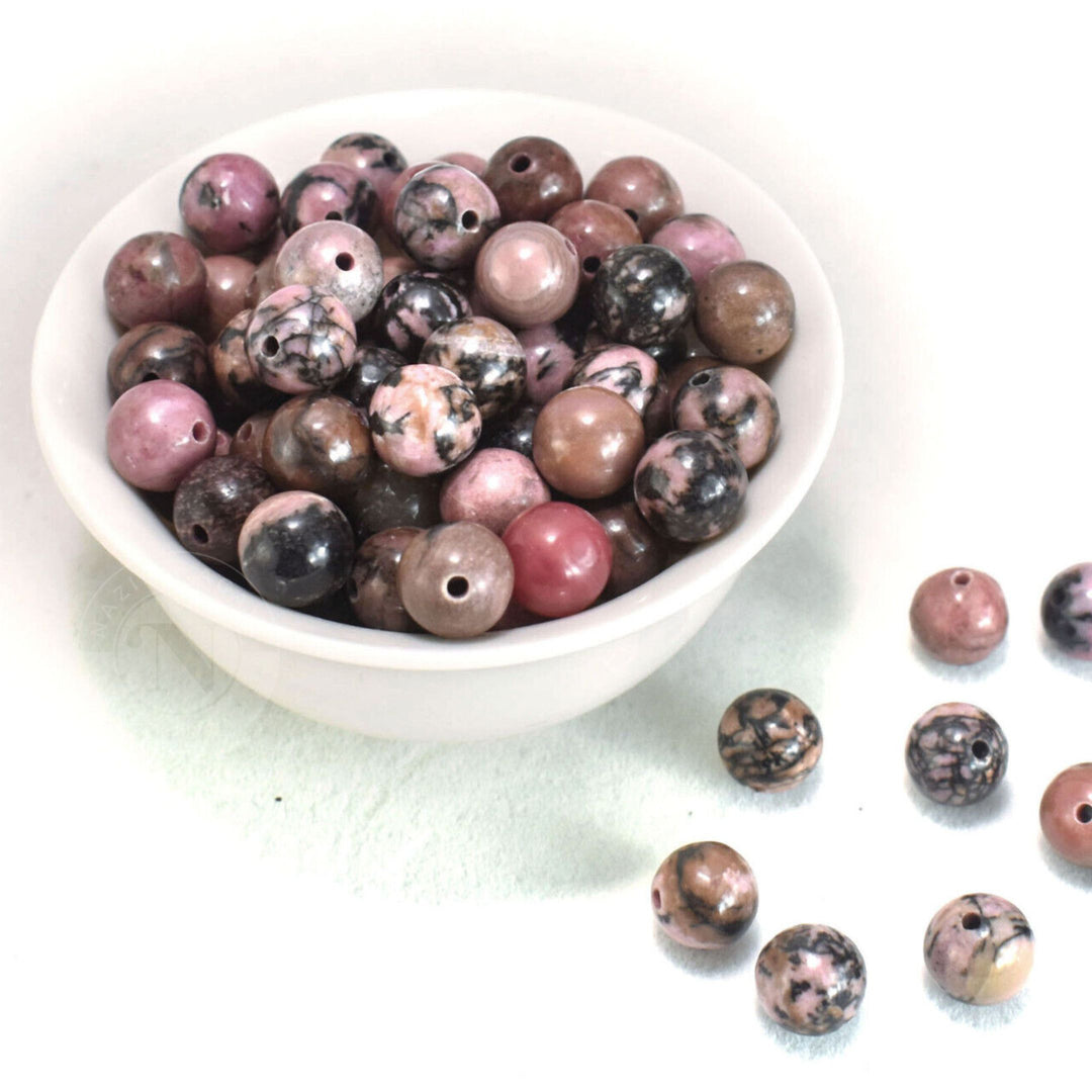 RHODONITE LOOSE BEADS 8MM