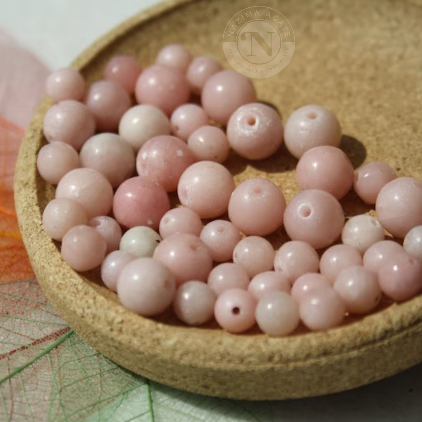 PINK OPAL LOOSE BEADS 8MM