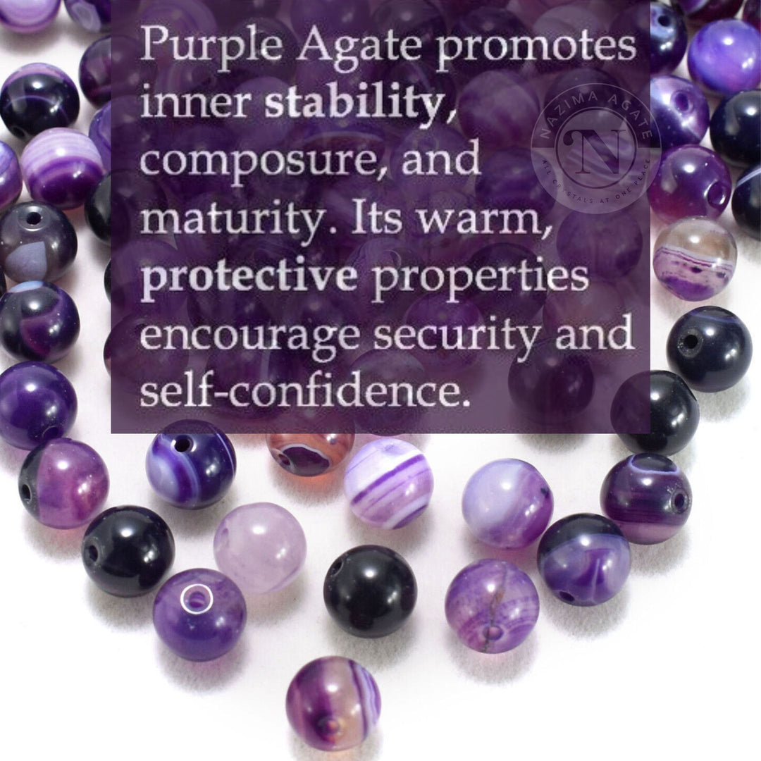 PURPLE AGATE LOOSE BEADS 8MM