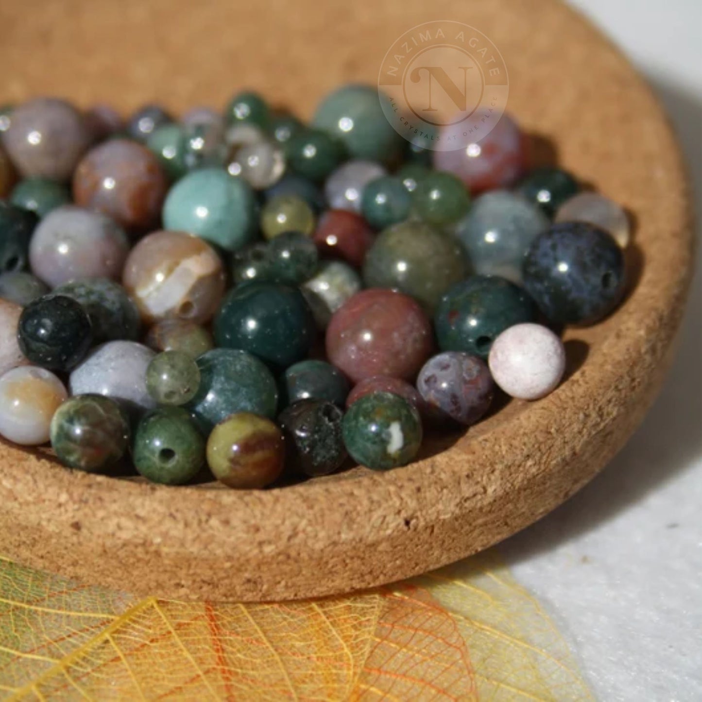INDIAN AGATE LOOSE BEADS 8MM
