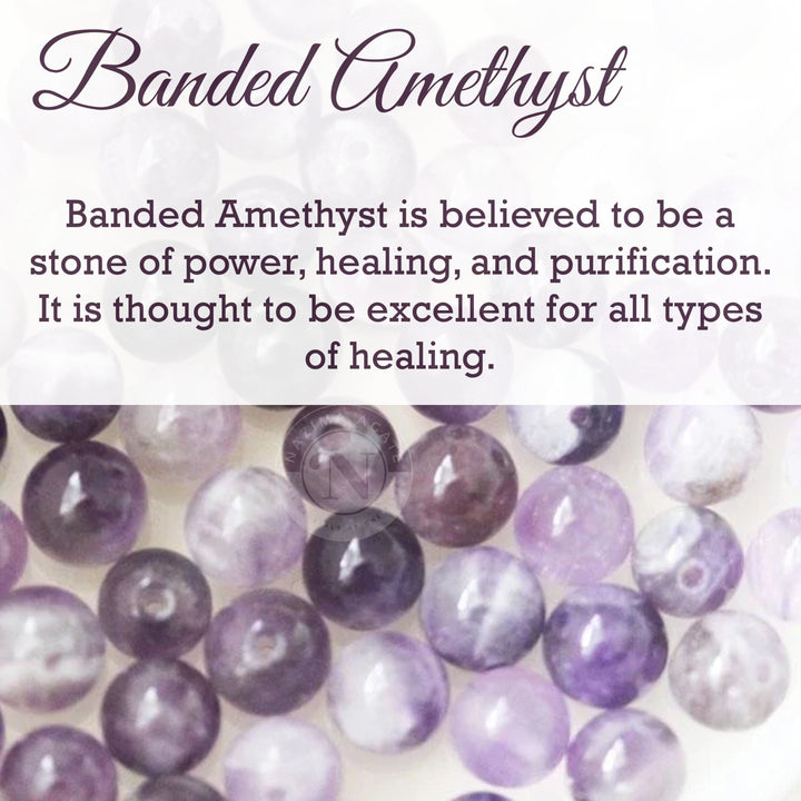 BANDED AMETHYST LOOSE BEADS 8MM