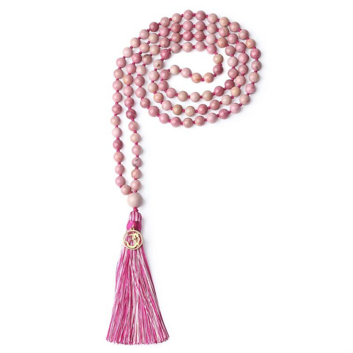 RHODONITE MALA 108 BEADS - HIGH ENERGY GEMSTONES 8MM