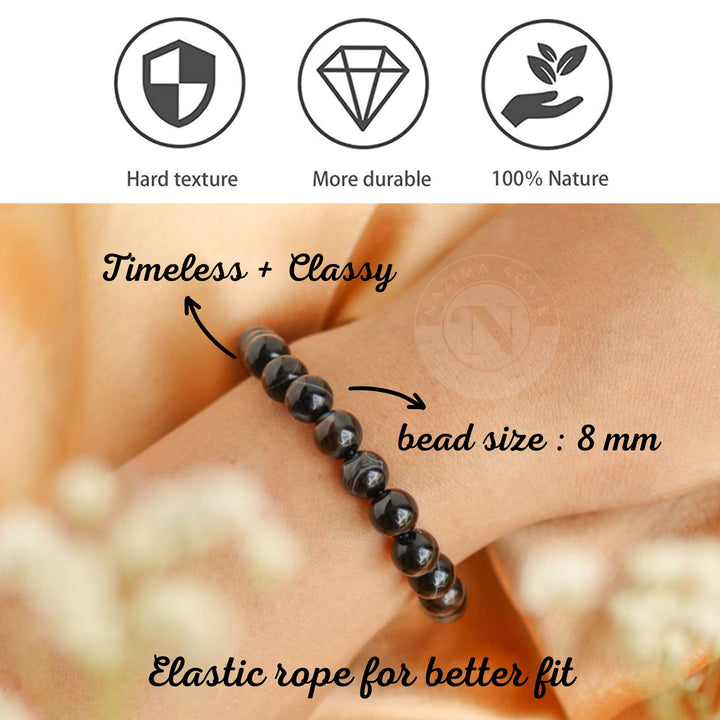 BLACK TOURMALINE ENERGY BRACELET 8MM