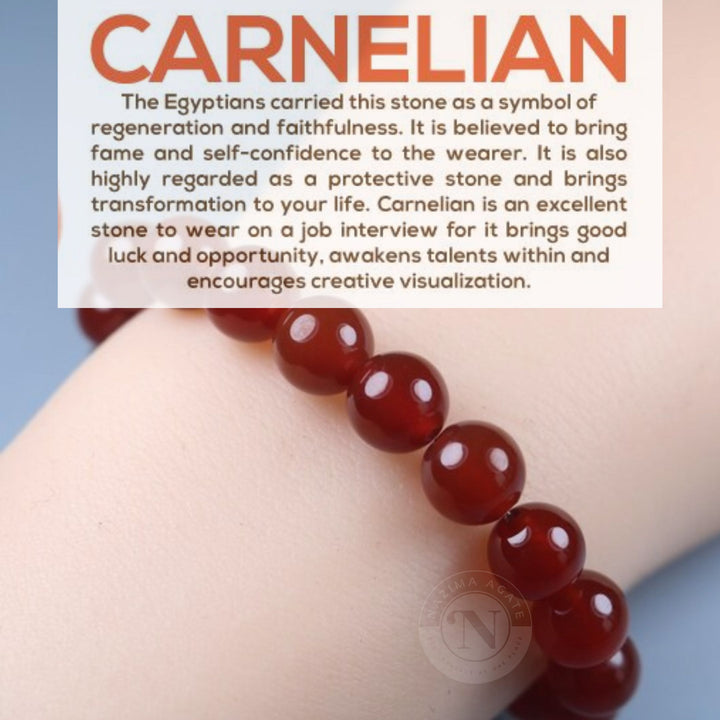 CARNELIAN ONYX ENERGY BRACELET 8MM