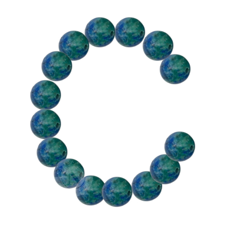 CHRYSOCOLLA AZURITE LOOSE BEADS 8MM