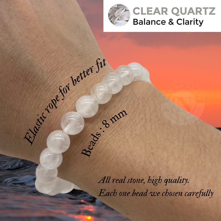 CRYSTAL QUARTZ ENERGY BRACELET 8MM