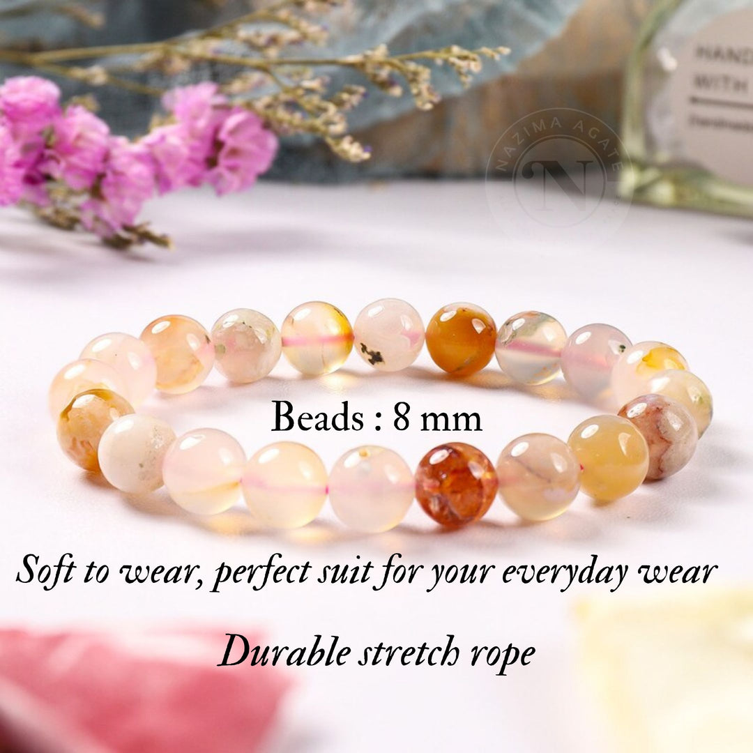 FLOWER AGATE ENERGY BRACELET 8MM