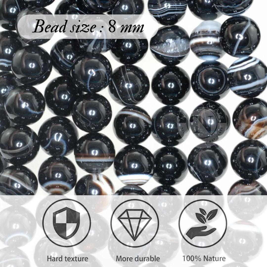 SULEMANI AGATE LOOSE BEADS 8MM