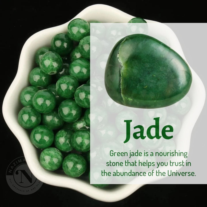 GREEN JADE LOOSE BEADS 8MM