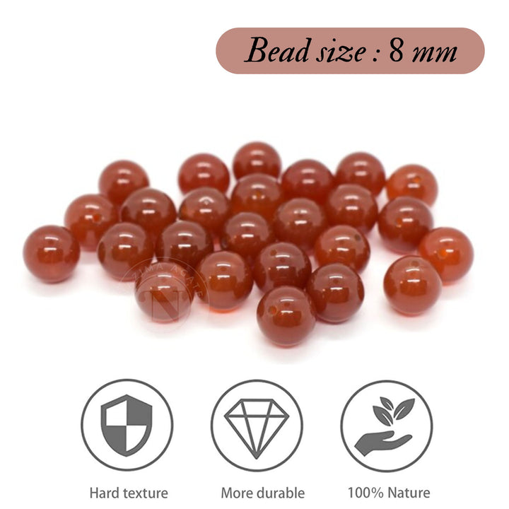 CARNELIAN ONYX LOOSE BEADS 8MM