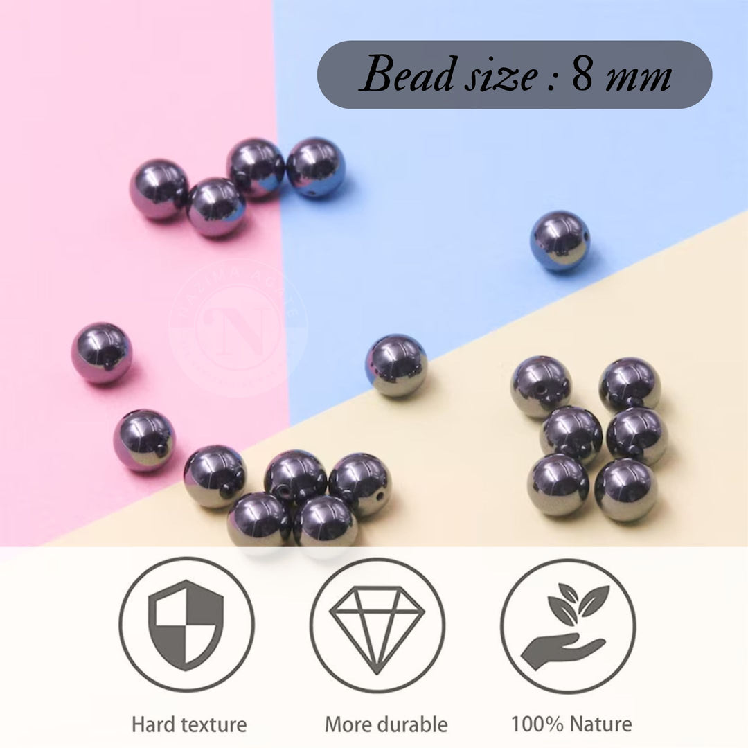 HEMATITE LOOSE BEADS 8MM