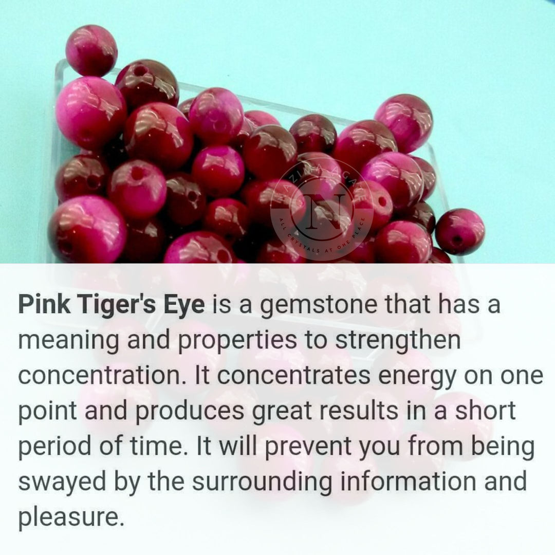 PINK TIGER EYE LOOSE BEADS 8MM