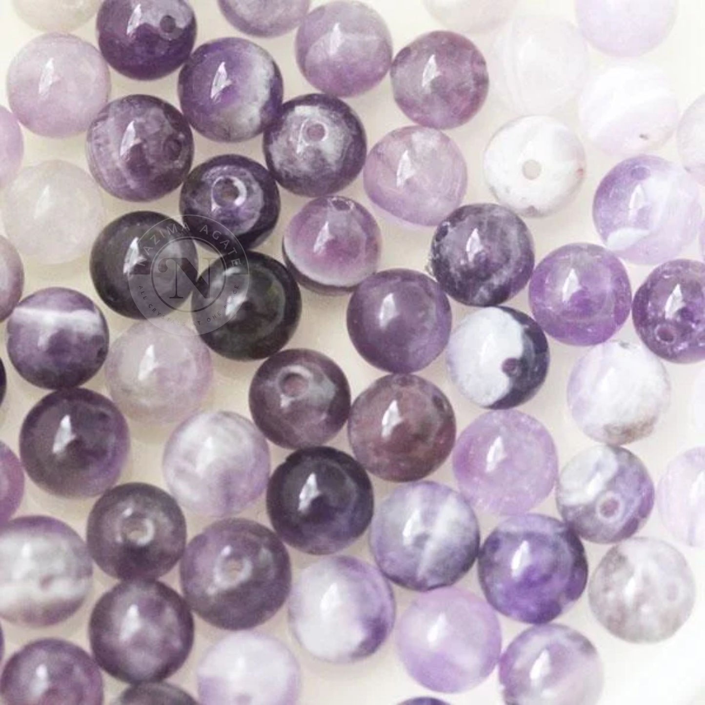 BANDED AMETHYST LOOSE BEADS 8MM