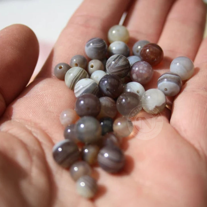 NATURAL BOTSWANA AGATE LOOSE BEADS 8MM