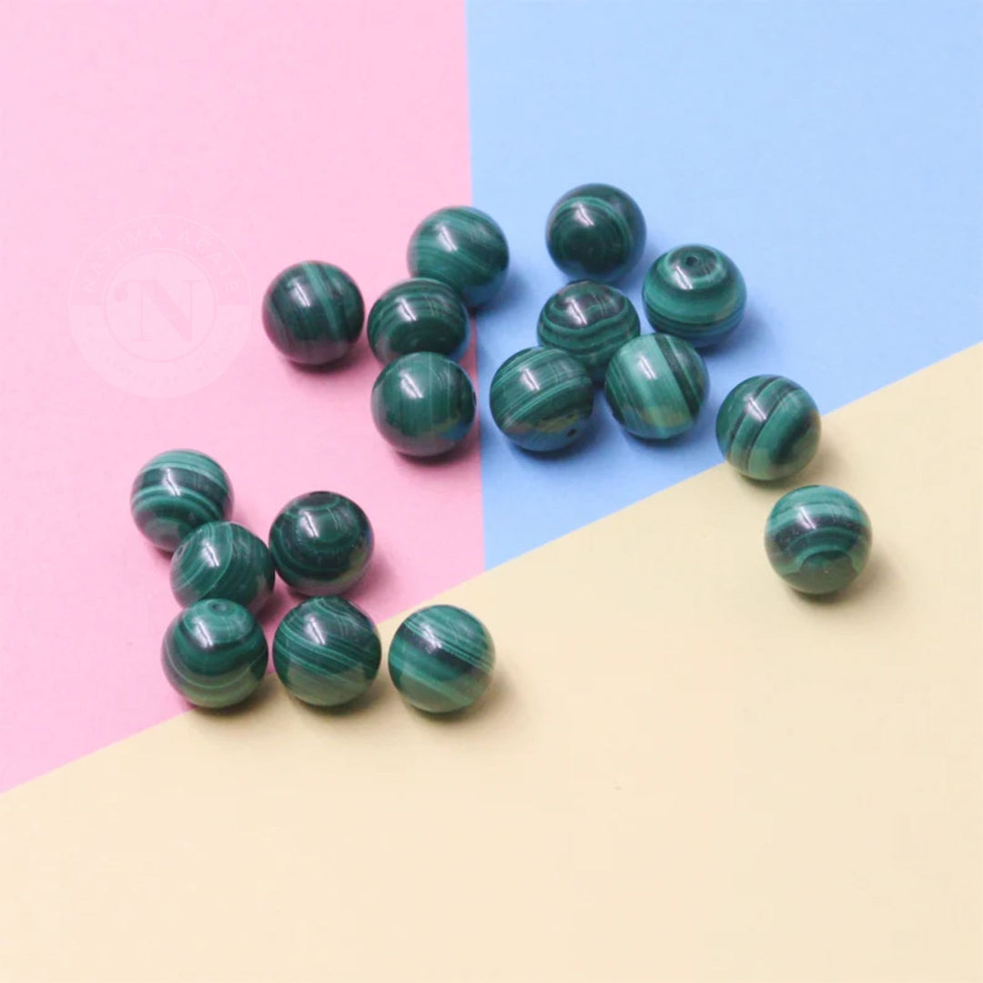 MALACHITE LOOSE BEADS 8MM