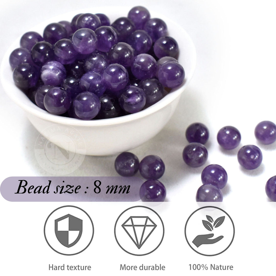 AMETHYST LOOSE BEADS 8MM