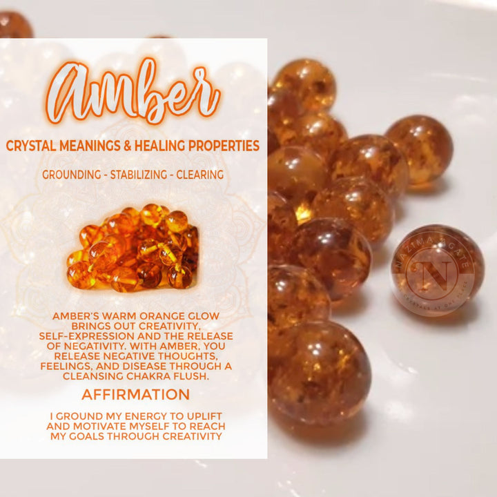 MANMADE AMBER LOOSE BEADS 8MM