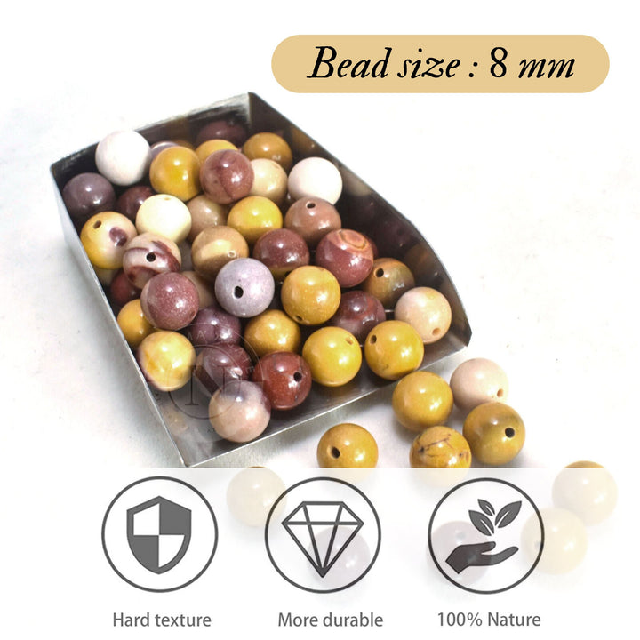 MOOKAITE LOOSE BEADS 8MM