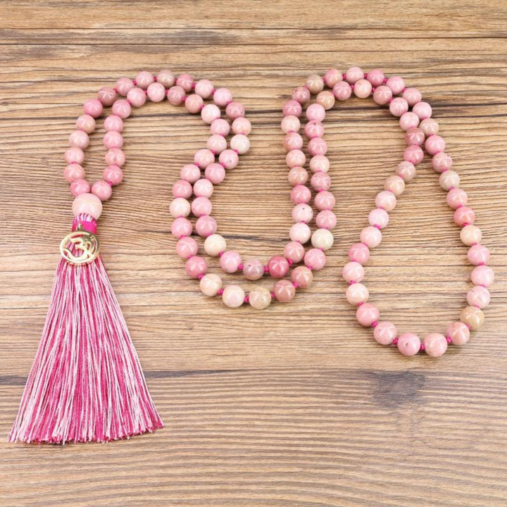 RHODONITE MALA 108 BEADS - HIGH ENERGY GEMSTONES 8MM