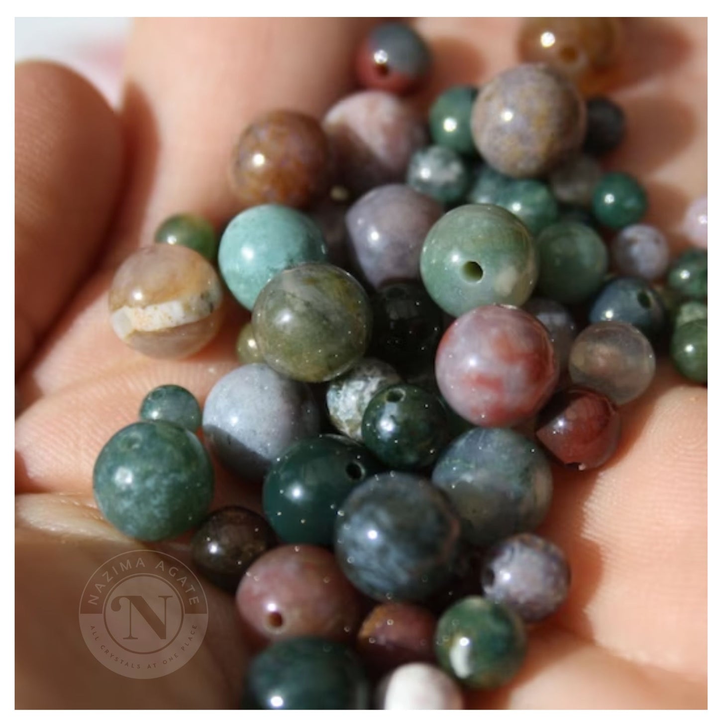 INDIAN AGATE LOOSE BEADS 8MM