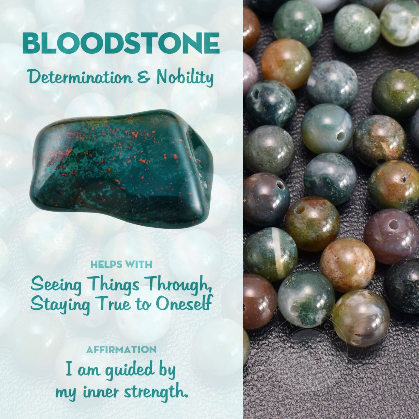 INDIAN BLOOD STONE LOOSE BEADS 8MM