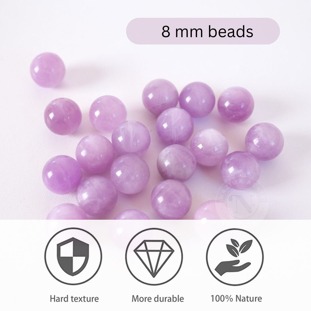 KUNZITE LOOSE BEADS 8MM