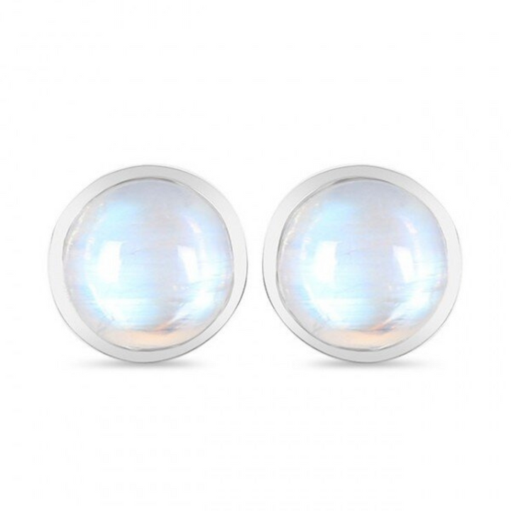 RAINBOW MOONSTONE STERLING SILVER STUD EARRING