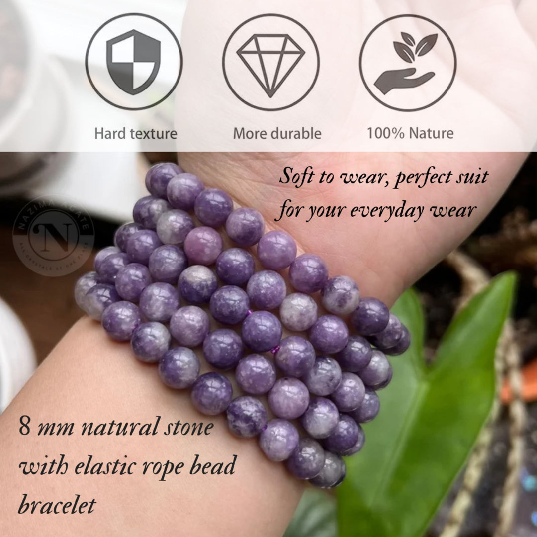 LEPIDOLITE ENERGY BRACELET 8MM