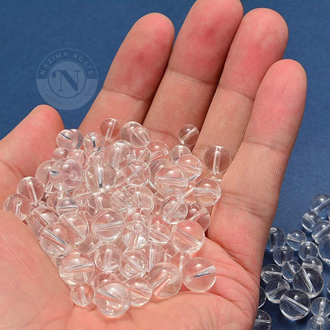 CRYSTAL QUARTZ LOOSE BEADS 8MM