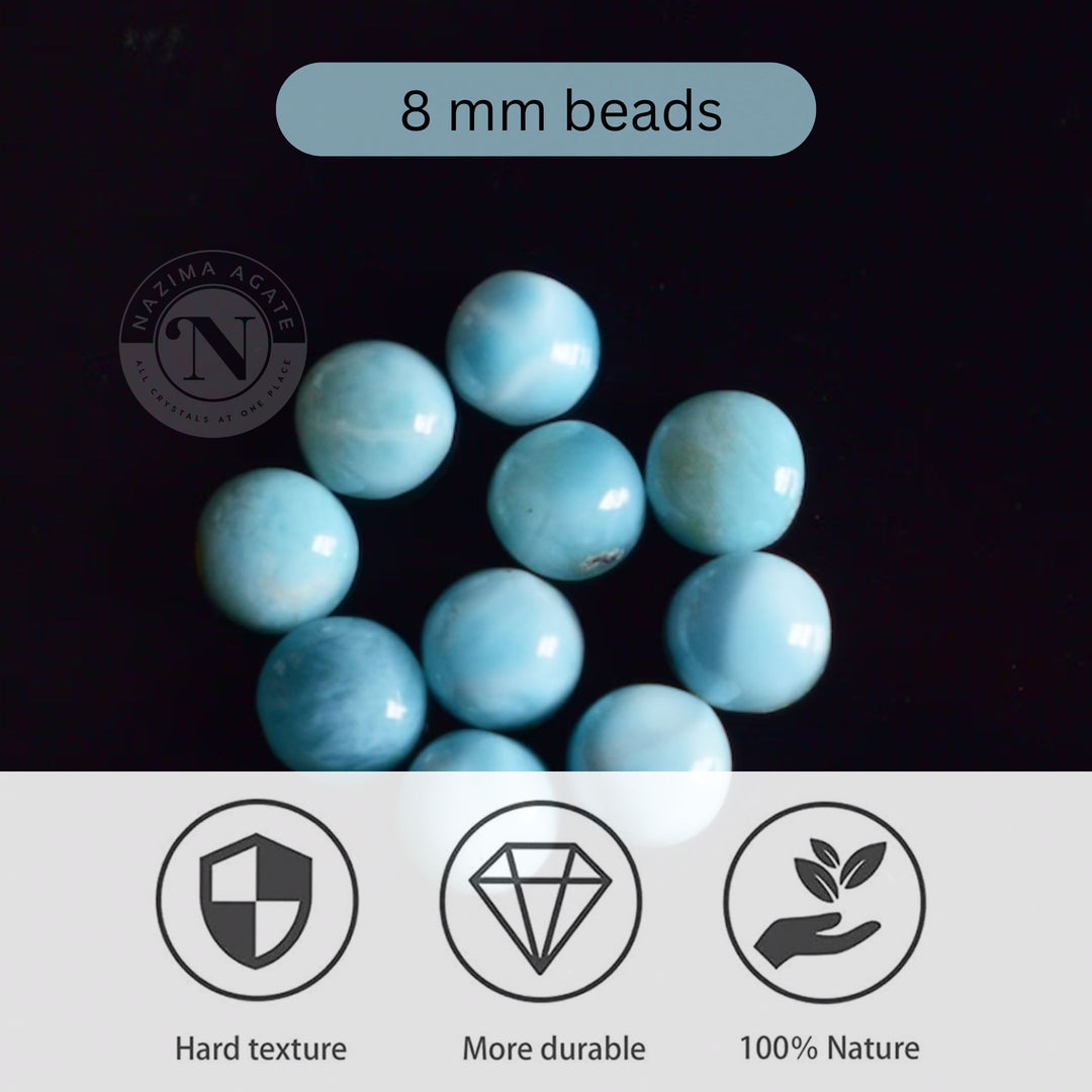 LARIMAR LOOSE BEADS 8MM