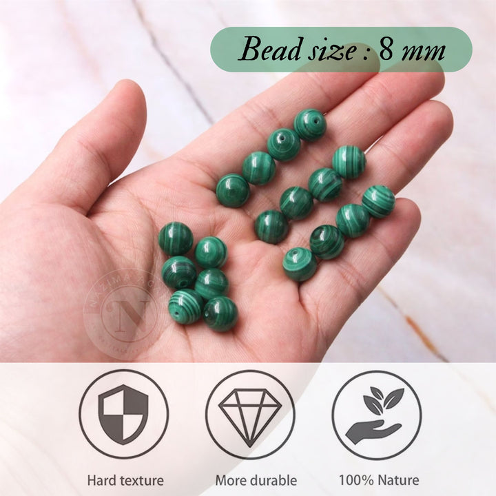 MALACHITE LOOSE BEADS 8MM