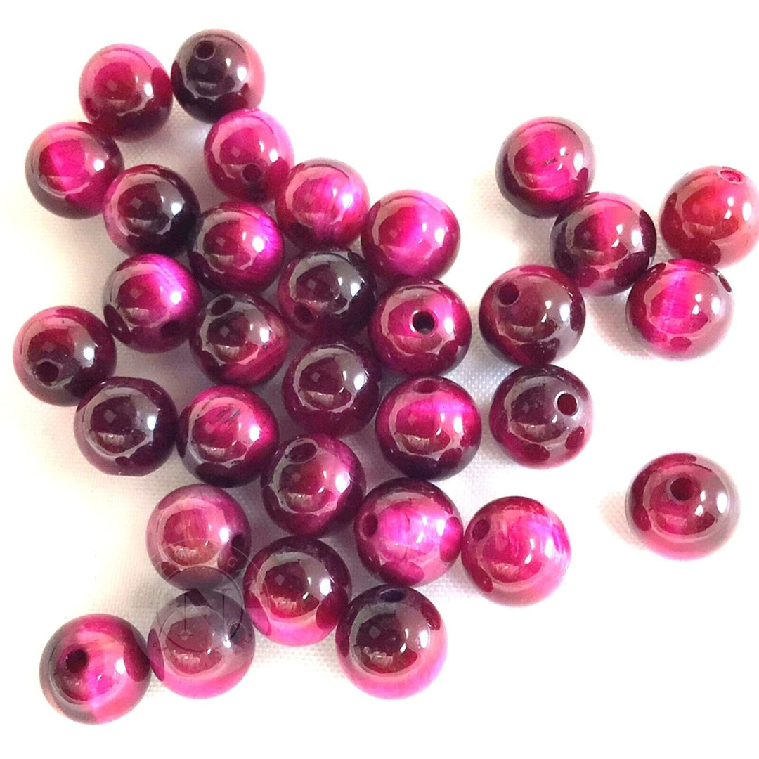 PINK TIGER EYE LOOSE BEADS 8MM