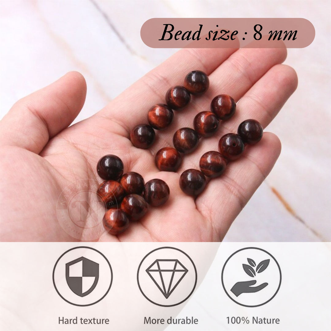 RED TIGER EYE LOOSE BEADS 8MM